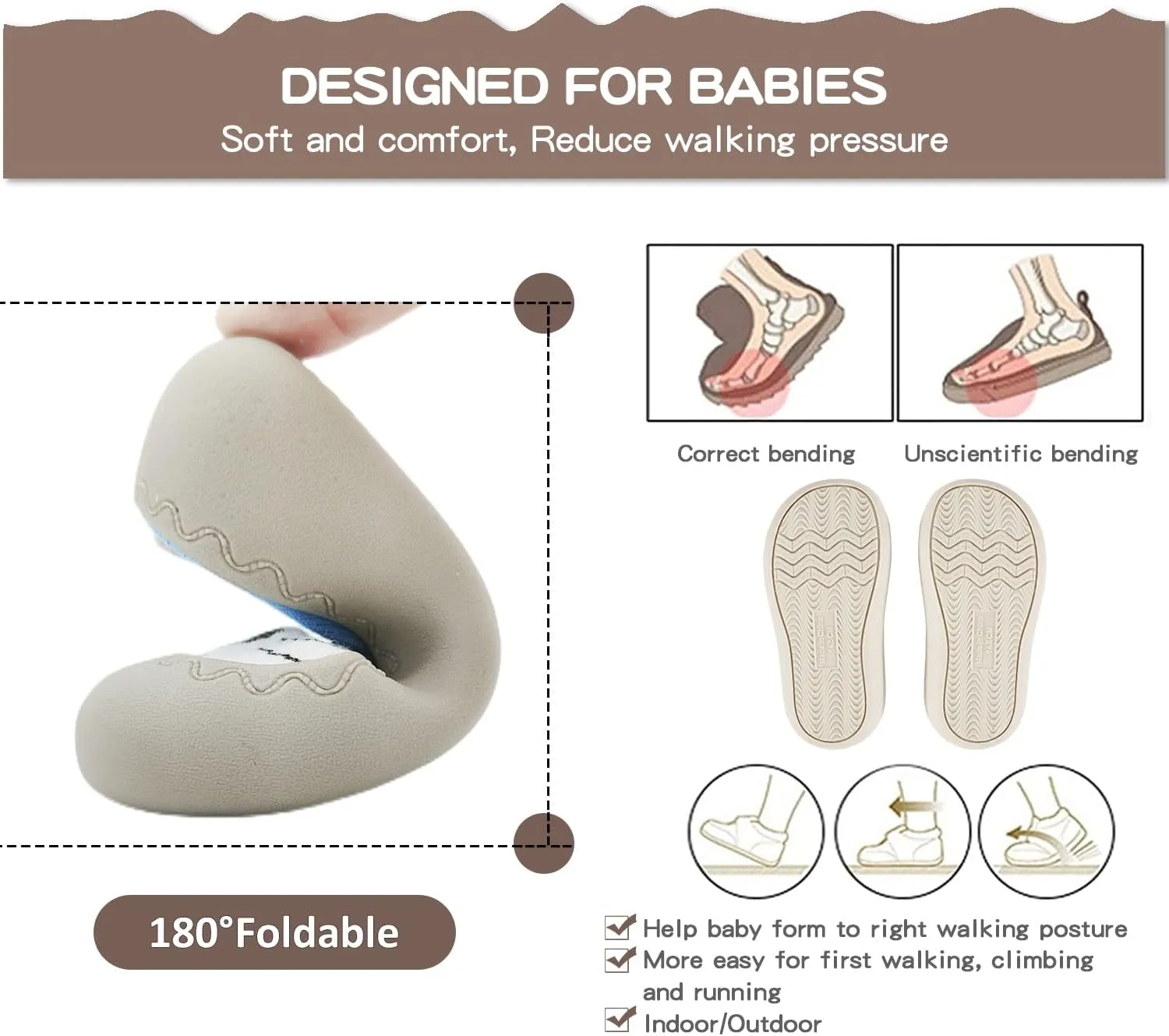 Baby Sock Shoes Animal Rubber Sole Non-Skid Indoor Slipper Infant Boys Girls First Walking Floor Slipper