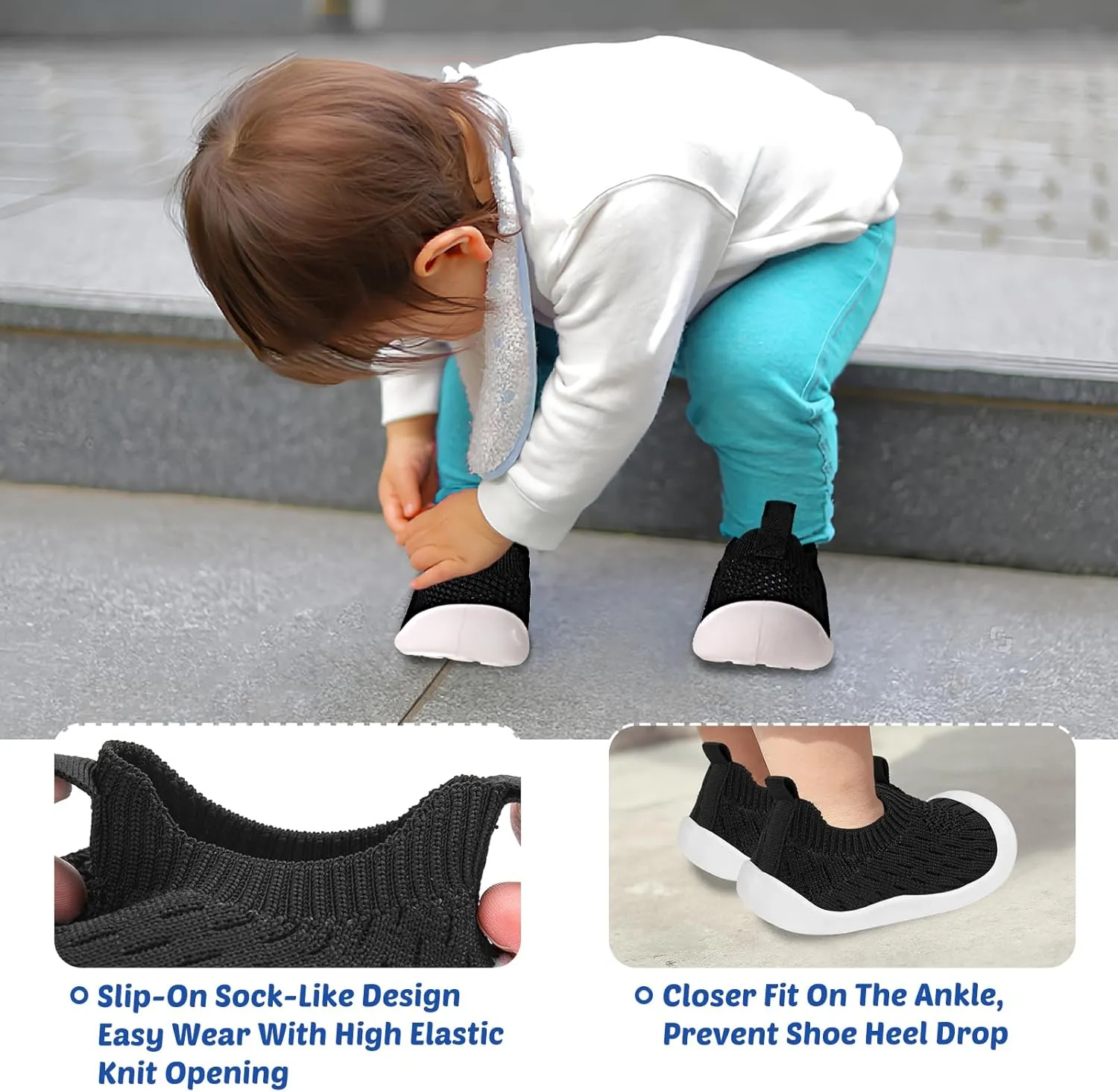 Baby Walking Shoes Toddler Girl Boy Soft Sole Breathable Cotton Canvas Shoes Infant Lightweight Non-Slip Safer Slip-on First Walkers Shoes Casual Tennis Wide Sneakers Rubber Soles Running Outdoor