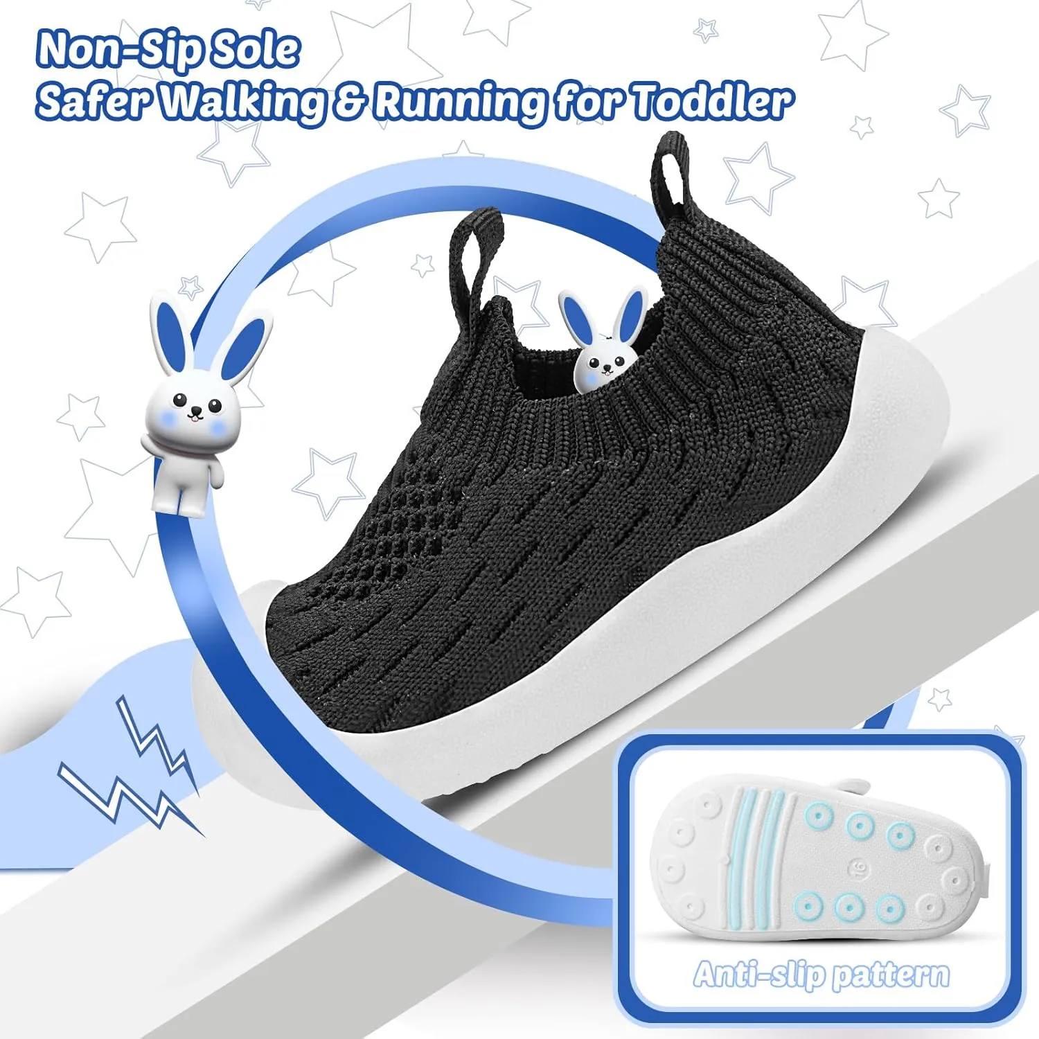 Baby Walking Shoes Toddler Girl Boy Soft Sole Breathable Cotton Canvas Shoes Infant Lightweight Non-Slip Safer Slip-on First Walkers Shoes Casual Tennis Wide Sneakers Rubber Soles Running Outdoor