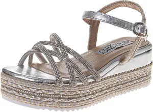 Badgley Mischka Girls Wedge Sandals Espadrilles Summer Dress Platform Sandals Wedding Sandals for Little Kid to Big Kid