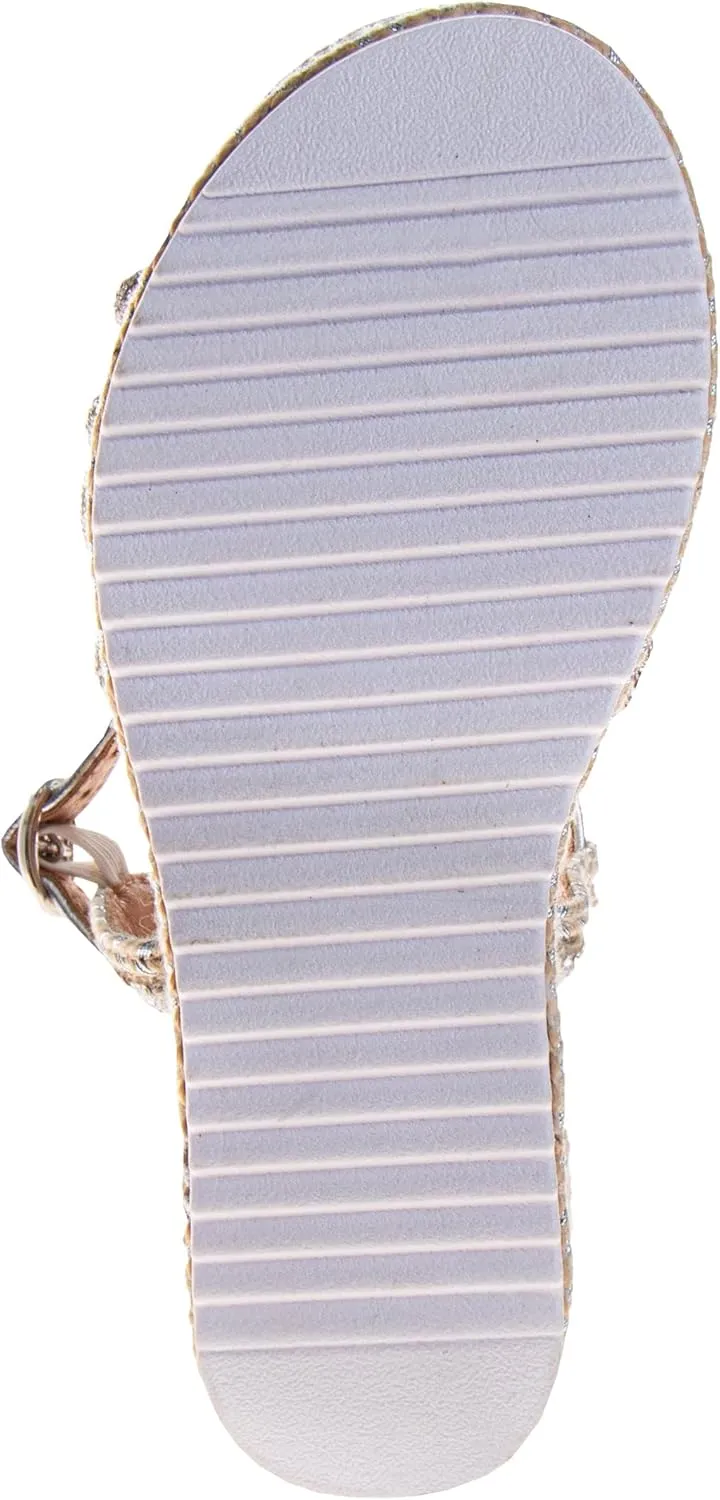 Badgley Mischka Girls Wedge Sandals Espadrilles Summer Dress Platform Sandals Wedding Sandals for Little Kid to Big Kid