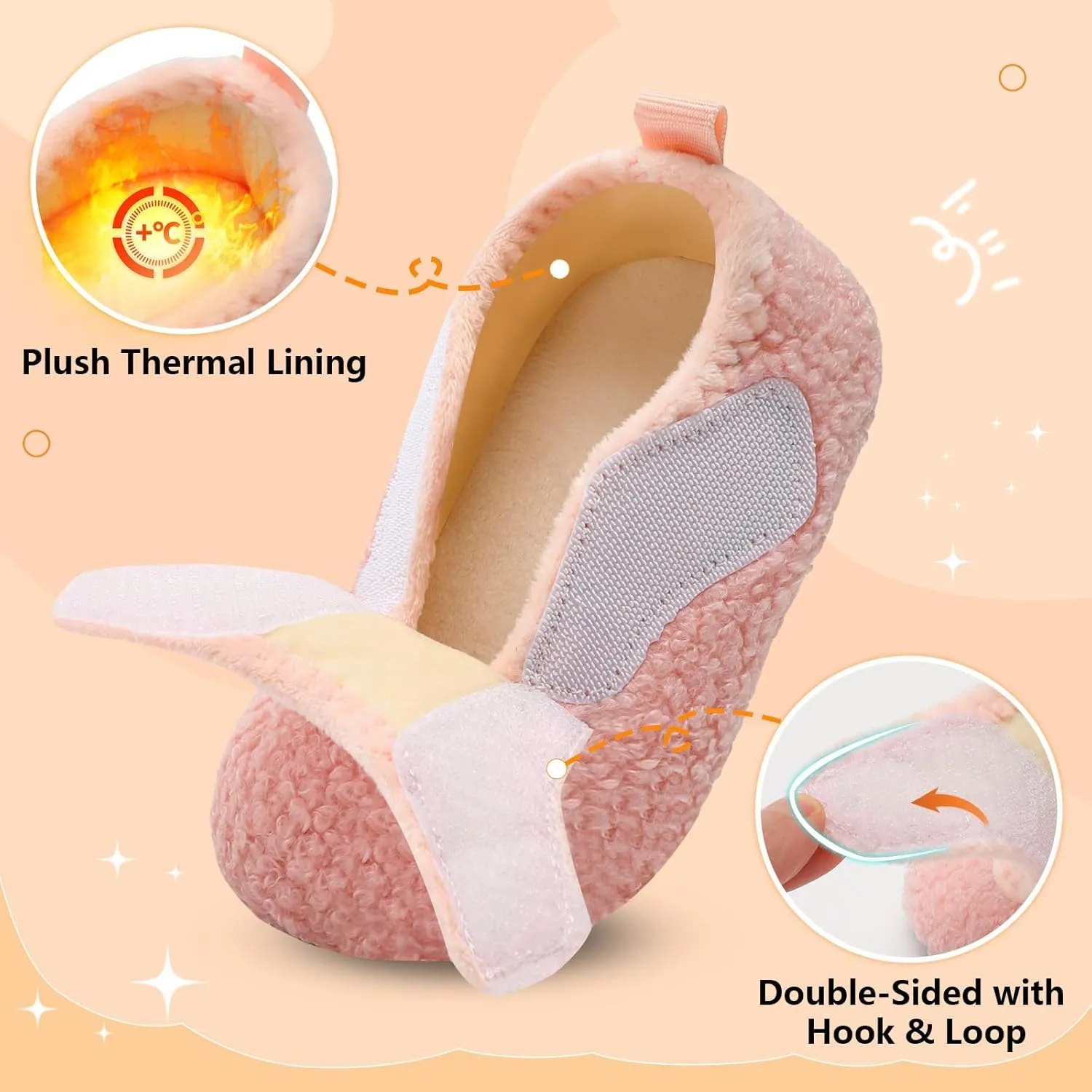BARERUN Toddler Slippers Boys Girls House Shoes Warm Kids Slippers With Non-Slip Rubber Sole Fuzzy Cozy Walking Shoes Indoor/Outdoor