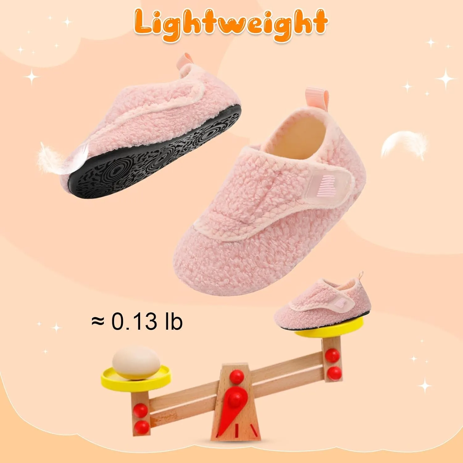 BARERUN Toddler Slippers Boys Girls House Shoes Warm Kids Slippers With Non-Slip Rubber Sole Fuzzy Cozy Walking Shoes Indoor/Outdoor