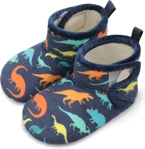 BARERUN Toddler Slippers Girls Boys House Shoes Baby Winter Booties Plush Cozy Kids House Slipper Warm Lightweight Infant Walking Shoes Socks