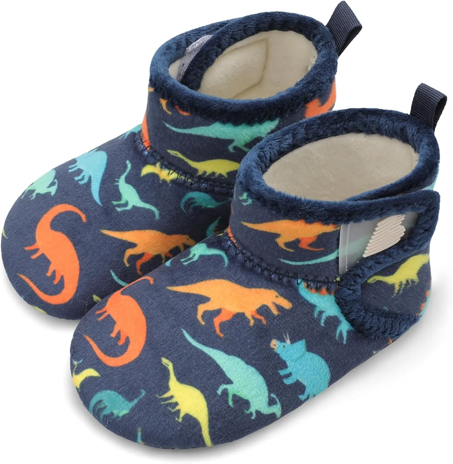 BARERUN Toddler Slippers Girls Boys House Shoes Baby Winter Booties Plush Cozy Kids House Slipper Warm Lightweight Infant Walking Shoes Socks