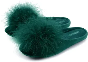 BCTEX COLL Women's Cozy Velvet Memory Foam House Slipper, Ladies Fuzzy Bedroom Slipper Non-slip Sole