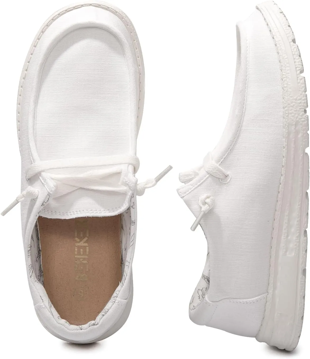 BENEKER Women's Loafers Slip On Low Top Sneakers Casual Boat Shoes Comfortable Walking Flats Breathable Canvas Shoes