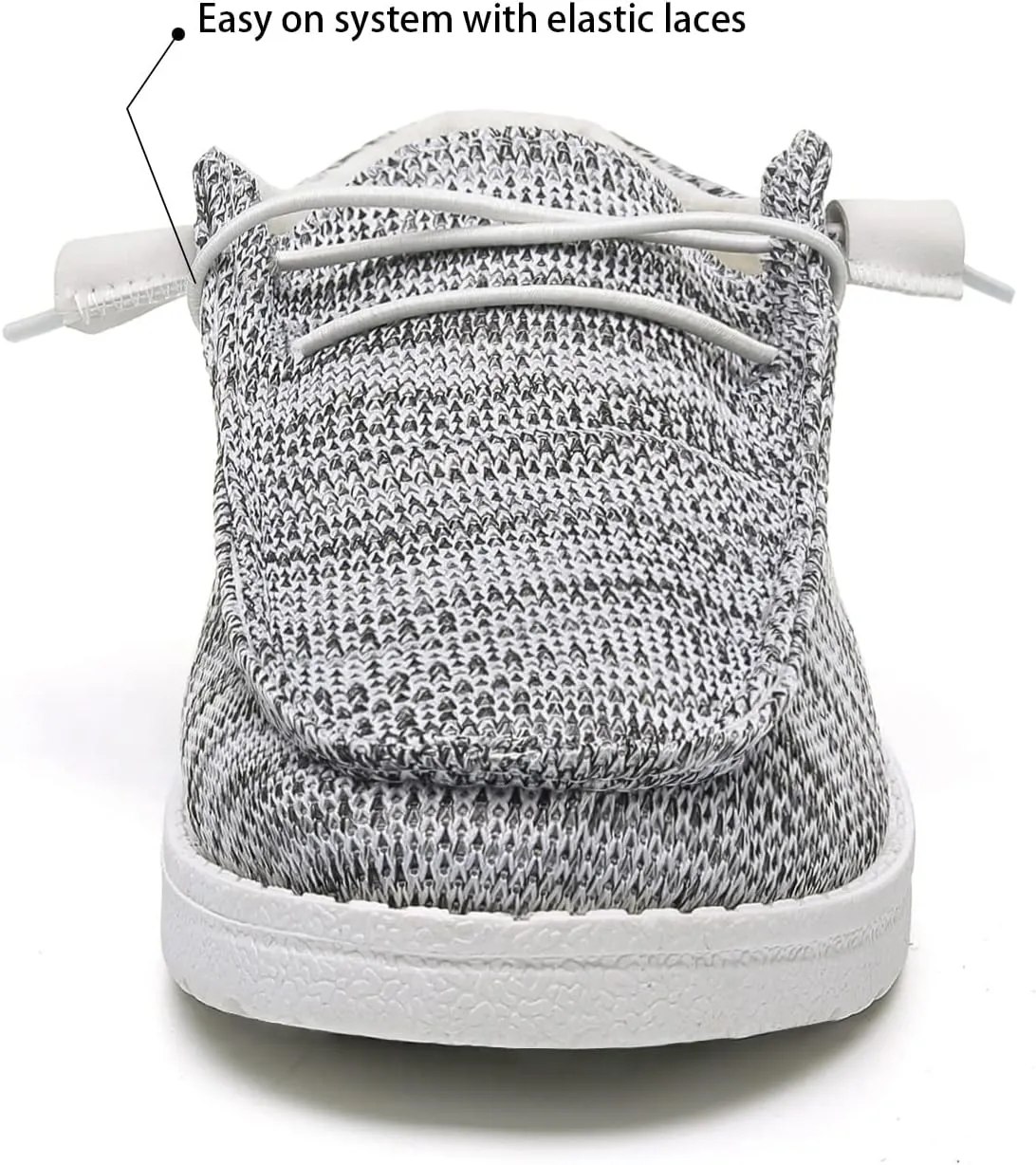 Betrue Women's Lightweight Boat Shoes, Casual Loafers, Slip On Deck Shoes, Breathable Canvas Sneakers