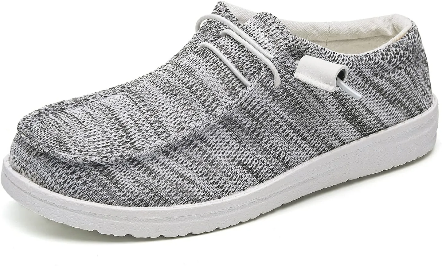 Betrue Women's Lightweight Boat Shoes, Casual Loafers, Slip On Deck Shoes, Breathable Canvas Sneakers