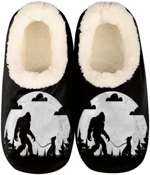 Bigfoot Home Slippers Women Men, Fluffy Slippers, Warm Fleece Lined Shoes Cozy Plush Non-Slip House Slippers for Indoor and Outdoor,L