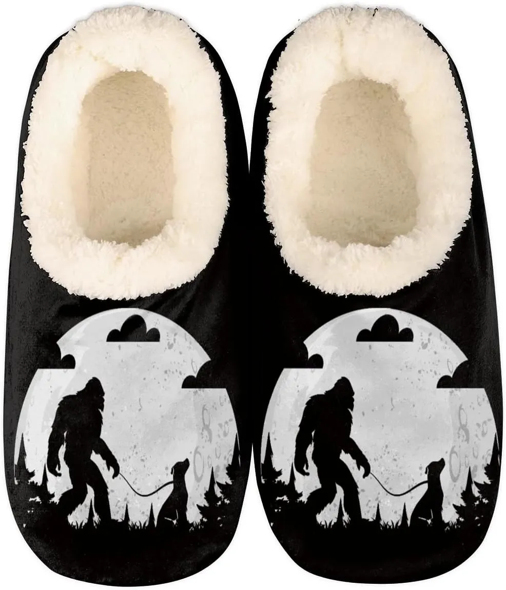 Bigfoot Home Slippers Women Men, Fluffy Slippers, Warm Fleece Lined Shoes Cozy Plush Non-Slip House Slippers for Indoor and Outdoor,L