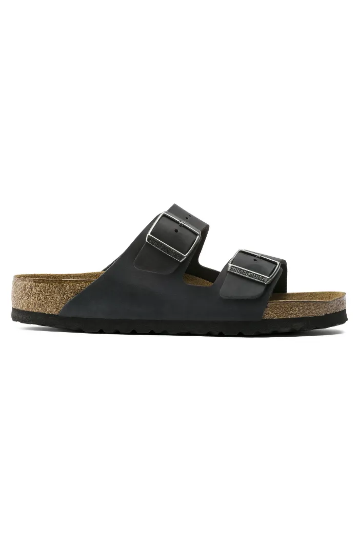 Birkenstock Arizona Soft Footbed Oiled Leather Regular Width in Black