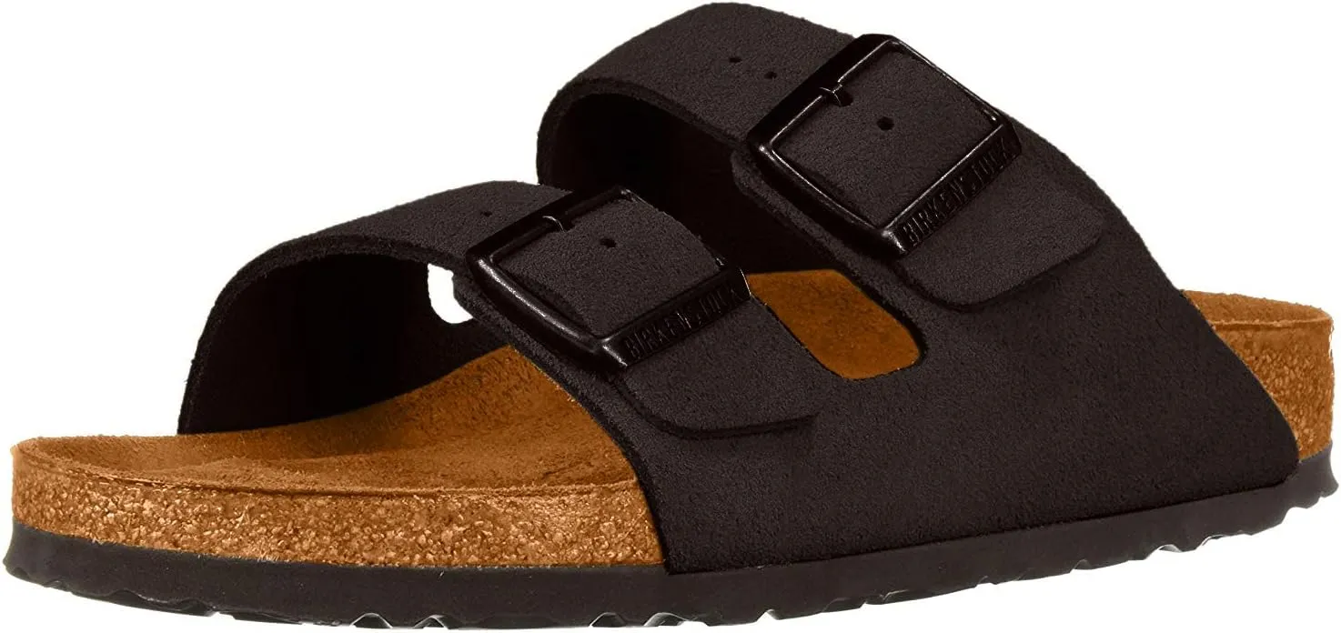 Birkenstock Arizona Soft Footbed Unisex Suede Sandal, Black Suede, 8-8.5 Women/6-6.5 Men