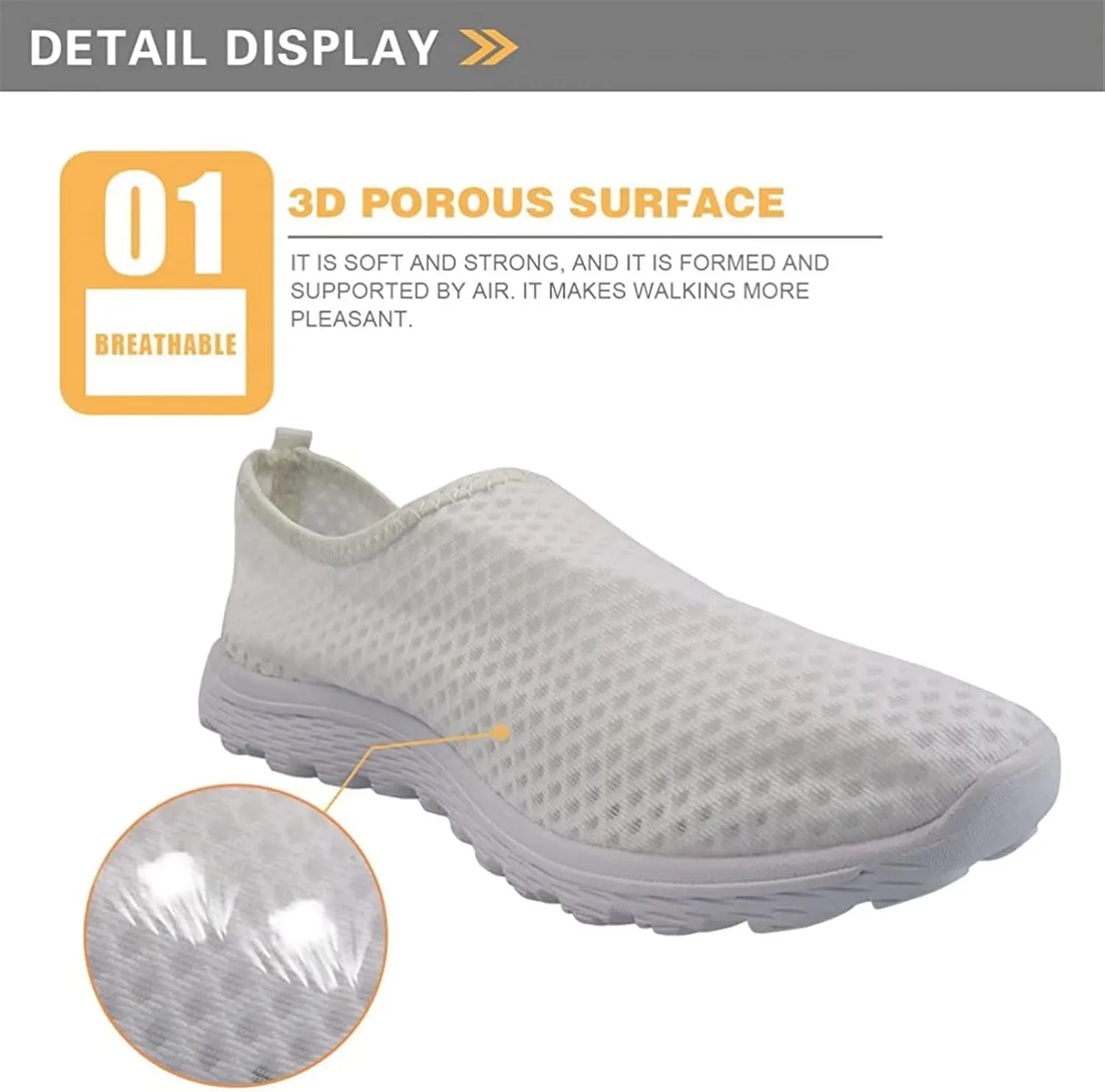 Biyejit Breathable Women Water Shoes Lightweight Outdoor Sport Slip On Sneakers