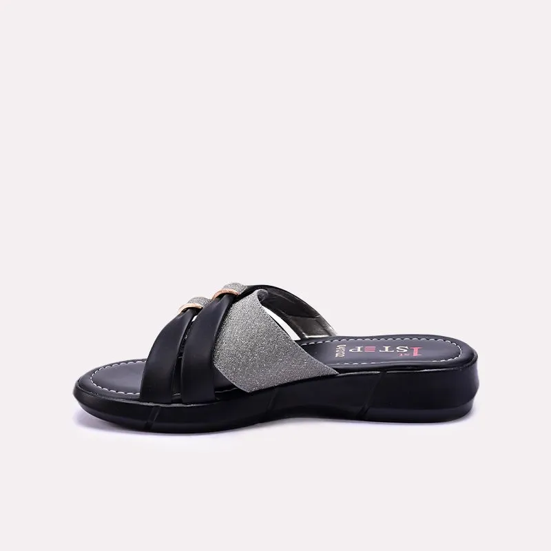 Black Comfy Casual Slippers 0413122