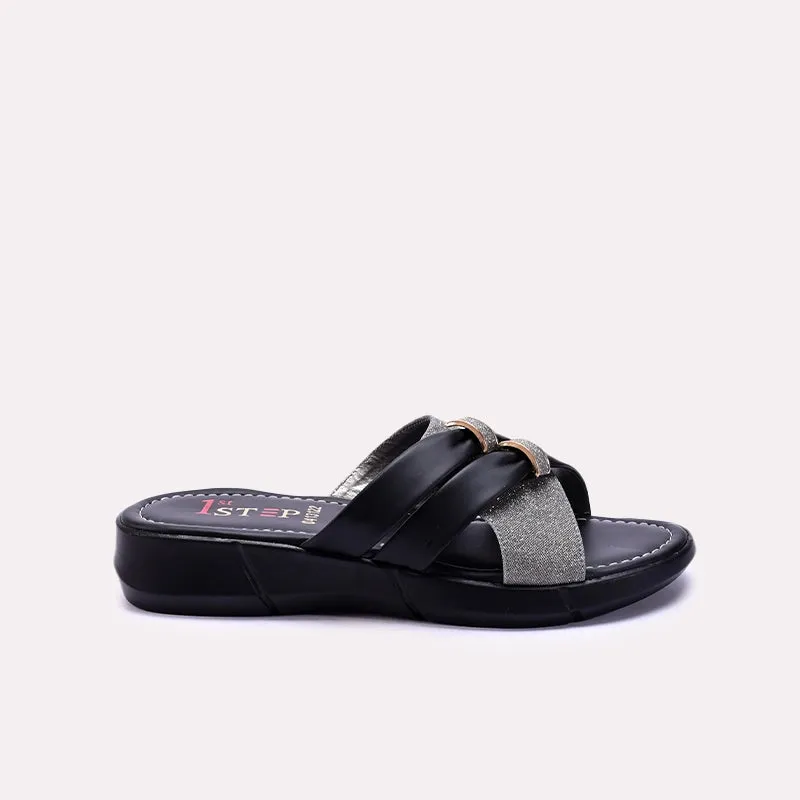 Black Comfy Casual Slippers 0413122