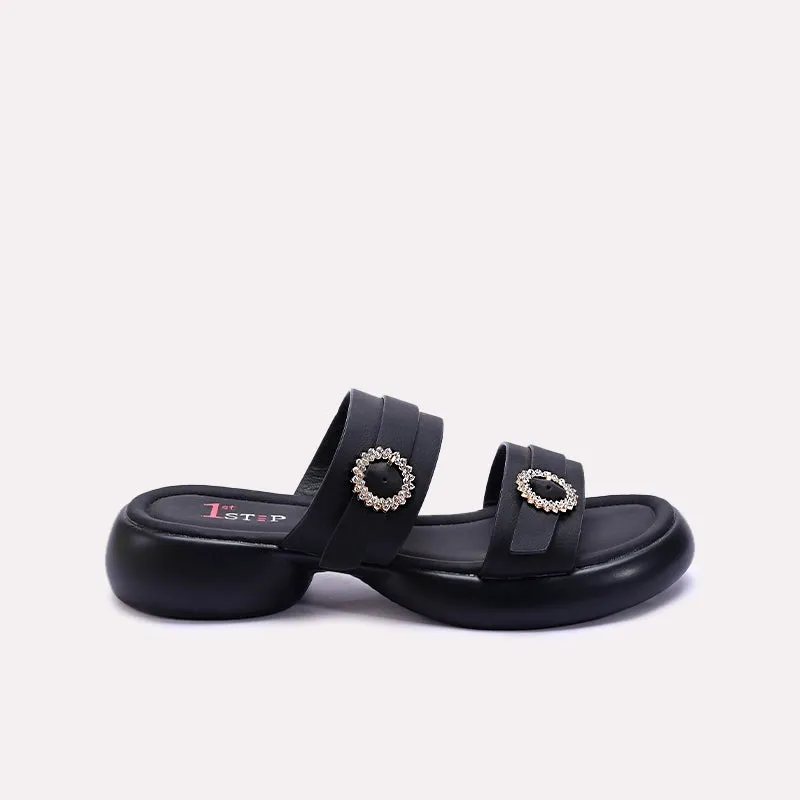 Black Comfy Casual Slippers 0413252