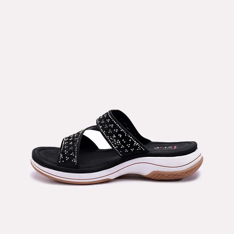 Black Comfy Fancy Slippers 0412737