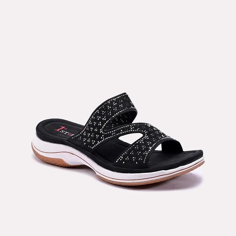Black Comfy Fancy Slippers 0412737