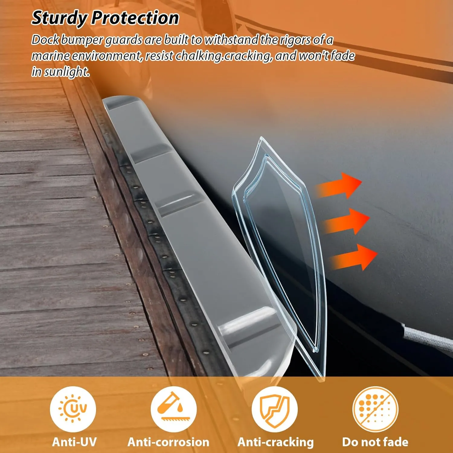 Boat Dock Bumper with Screws,PVC Dock Bumpers Marine for Boat Dock Vertical Pole Post or Corner Dock,Dock Bumper Fender for Horizontal Deck (24 inch,38 inch,48 inch,72 inch,31.5 inch)