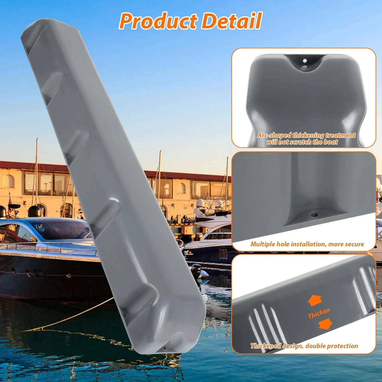 Boat Dock Bumper with Screws,PVC Dock Bumpers Marine for Boat Dock Vertical Pole Post or Corner Dock,Dock Bumper Fender for Horizontal Deck (24 inch,38 inch,48 inch,72 inch,31.5 inch)