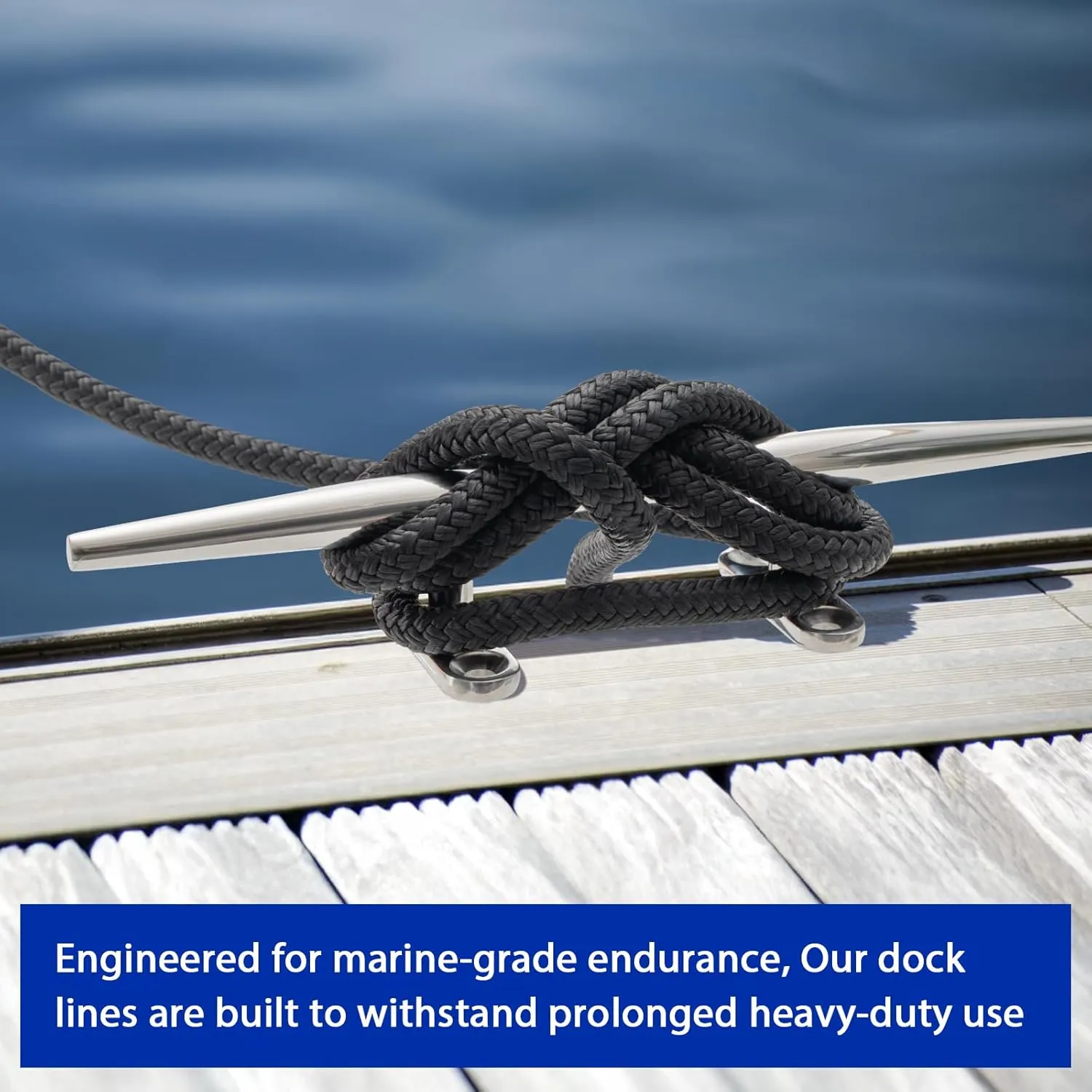 Boat Dock Lines Marine Rope - 1/2" x 15ft with Pre-Spliced 12" Loop Double Braided Nylon Ropes Bumper Tie Mooring Line for Boats Docking Pontoon Boating Accessories - 4 Pack Black