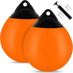 Boat Mooring Buoy 10/12/15 inch,Round Boat Fender Ball Boat Buoy Ball,Inflatable Boat Fender Dock Bumper Ball Anchor Buoy Suitable for Yachts Marinas Sailboats Ski Boats