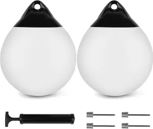 Boat Mooring Buoys 10" 12" Dia Vinyl Inflatable Marine Mooring Buoy, Boat Fenders Ball Round Anchor Buoy for Boat, Yacht, Sailboat, Anchoring, Marking, Swing Seat for Childre- Multiple Color Options