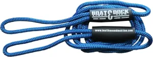 Boat Throw Rope- Double Braided Nylon Rope, Stitched Loops and Floats by Boat Lines and Dock Ties (Pacific Blue 2 Loop, 15 feet)