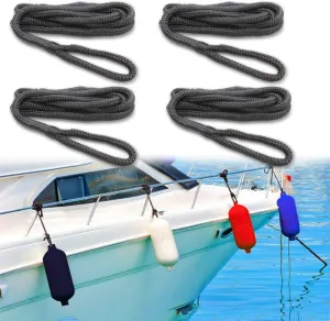 Boaton Boat Fender Lines, Boat Bumper Lines, Fender Hangers, Pontoon Boat Accessories for Yacht, Pontoon, Jet Ski, Waverunner, Seadoo, 6ft