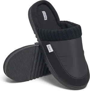 BORN Multi Fabrication Scuff Slippers for Men, Mens Slippers Indoor Fleece-Lined, Gifts for Him