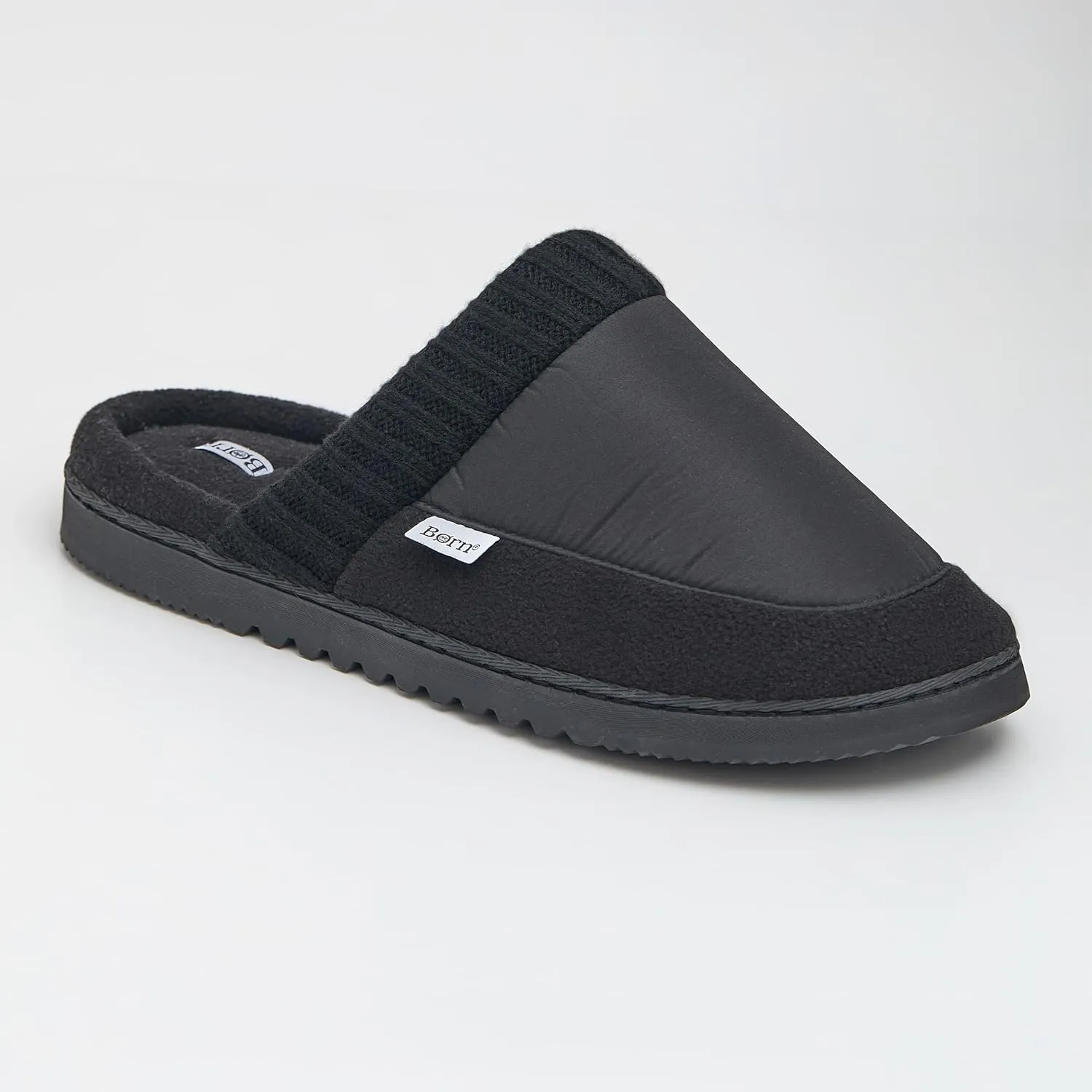 BORN Multi Fabrication Scuff Slippers for Men, Mens Slippers Indoor Fleece-Lined, Gifts for Him