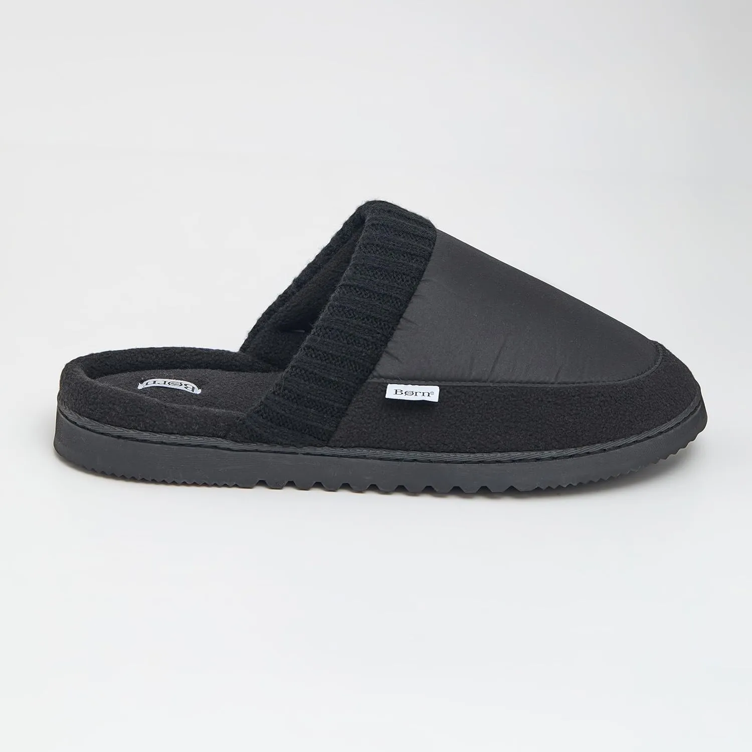 BORN Multi Fabrication Scuff Slippers for Men, Mens Slippers Indoor Fleece-Lined, Gifts for Him