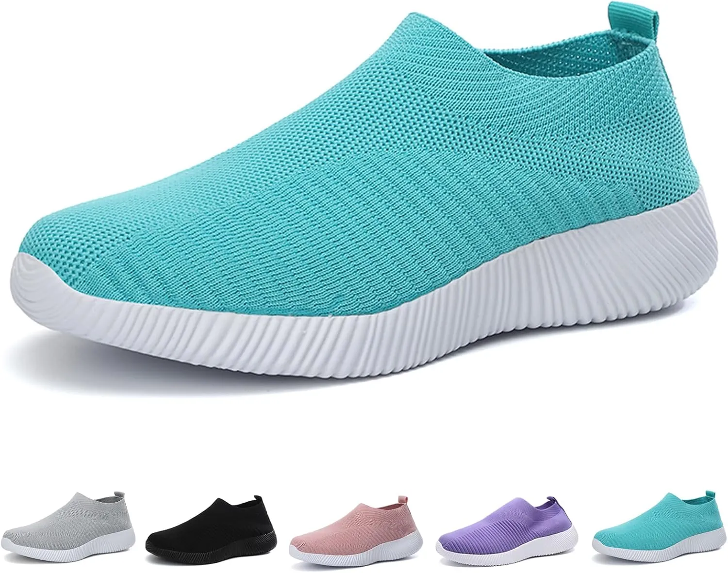 Boxpopla Women's Knit Slip-on Walking Shoes Lightweight Soft Comfortable Sports Sock Shoe Breathable Casual Running Sneakers