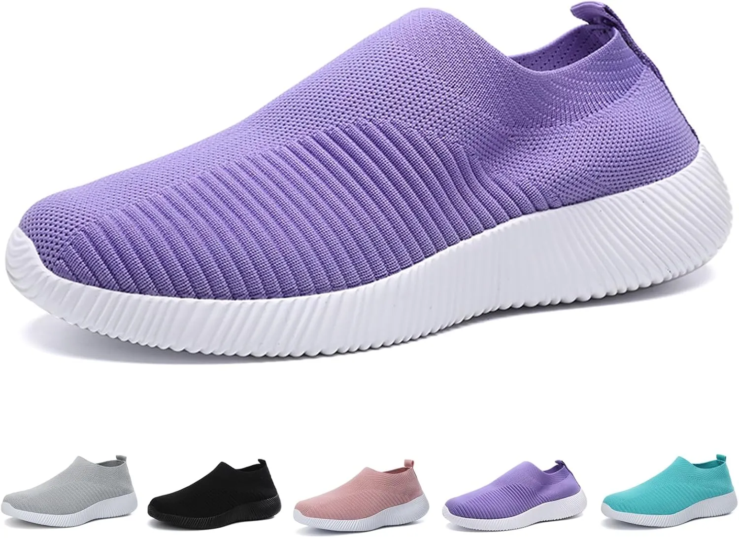 Boxpopla Women's Knit Slip-on Walking Shoes Lightweight Soft Comfortable Sports Sock Shoe Breathable Casual Running Sneakers