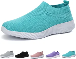 Boxpopla Women's Knit Slip-on Walking Shoes Lightweight Soft Comfortable Sports Sock Shoe Breathable Casual Running Sneakers
