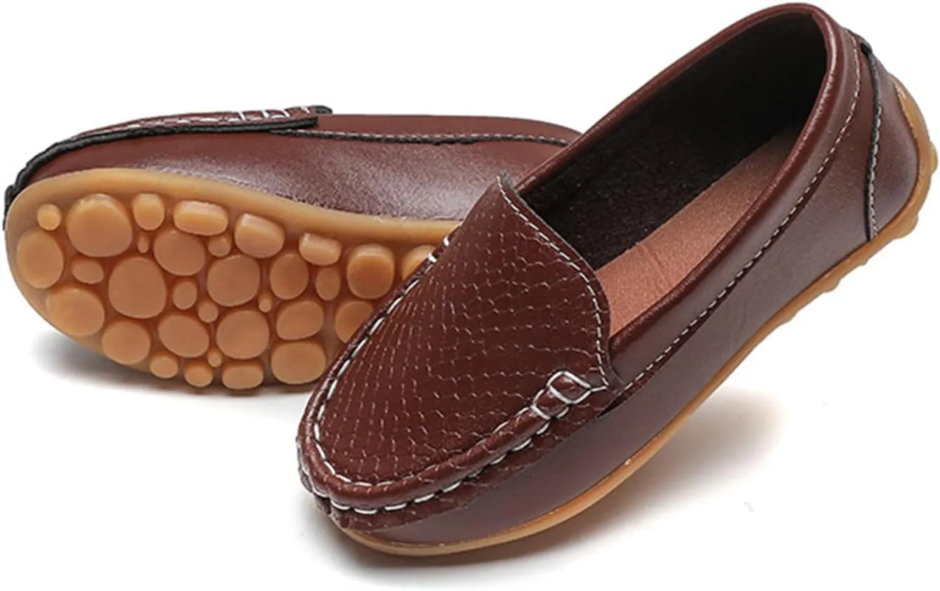 Boys Girls Loafers Dress Flats Slip-On Oxford Casual Moccasins School Walking Boat Shoes(Toddler/Little Kid/Big Kid)