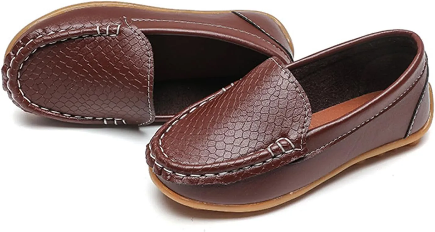 Boys Girls Loafers Dress Flats Slip-On Oxford Casual Moccasins School Walking Boat Shoes(Toddler/Little Kid/Big Kid)
