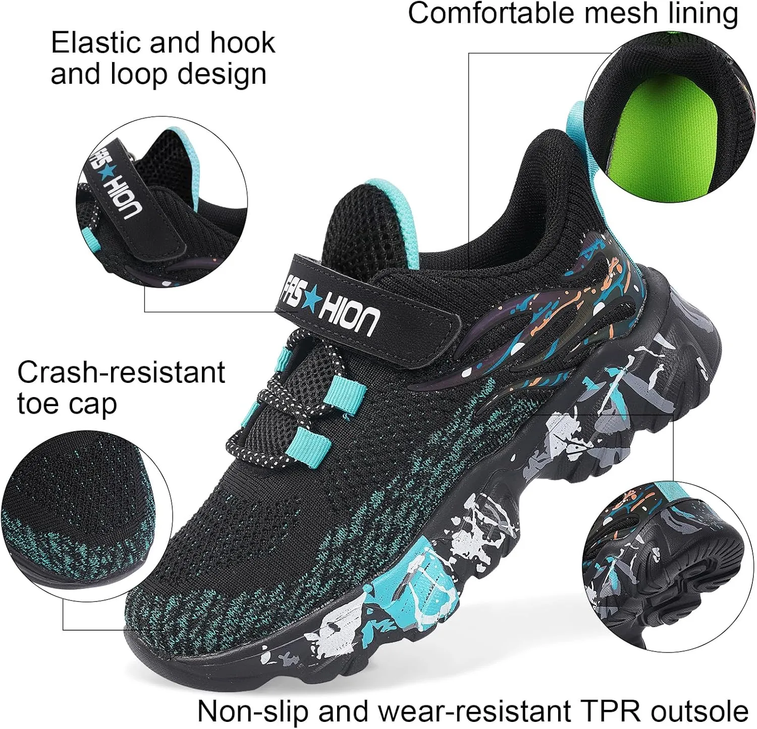 Boys Girls Sneakers Slip On Athletic Running Shoes