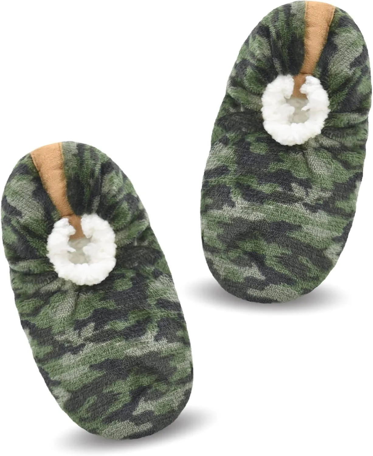 Boys House Slippers With Non Skid Bottoms, Cute Animal Slipper Socks With Grippers For Big Kids, Cozy Soft Sole Warm Fuzzy House Shoes