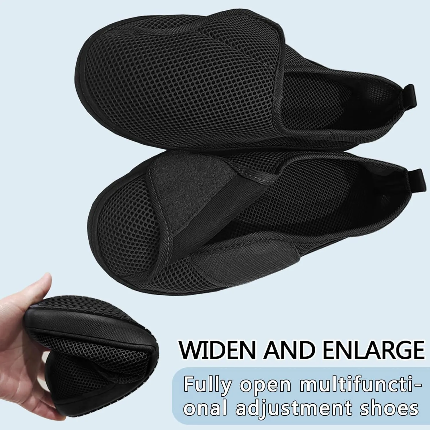 Breathable Diabetic Shoes,Edema Footwear,Suitable for Patients with Swollen Feet After Injury Bandage Fracture Surgery,Magic Stickers Adjustable,Wide Slippers for Men or Women