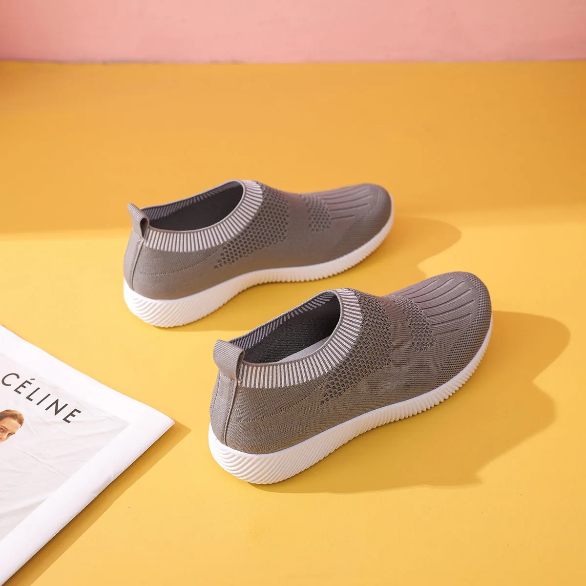 BREATHABLE EASY SLIP ON CASUAL SHOES 4552