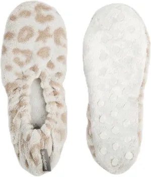 Brookstone Plush Footies - Slippers with Memory Foam Insole - Ultra-Soft Sherpa Footies for Indoor Wear, Non-Skid Sole, One-Size-Fits-Most, Machine Washable Slippers for Women