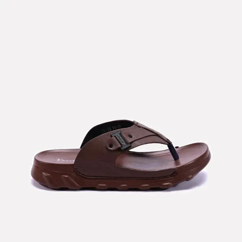 Brown Comfy Flip Flops Mens 0150962