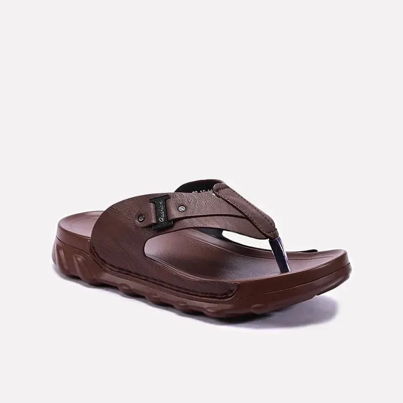 Brown Comfy Flip Flops Mens 0150962