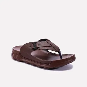 Brown Comfy Flip Flops Mens 0150962