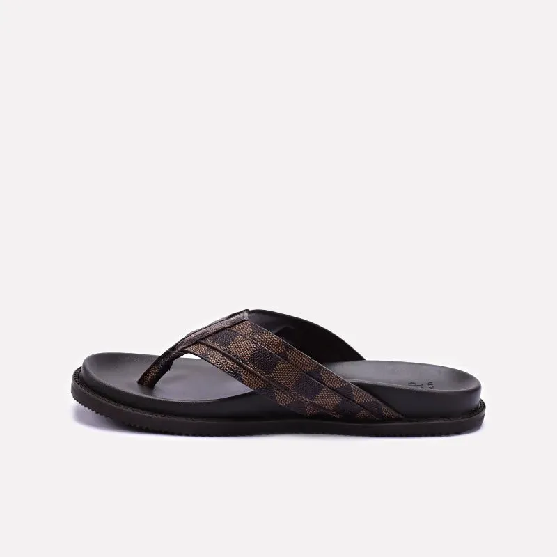 Brown Comfy Flip Flops Mens 0151126