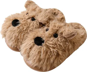 Bunny Animal Slippers for Women and Men Cute Bow Fuzzy Fluffy Comfy Funny Furry Rabbit House Slipper for Indoor Outdoor