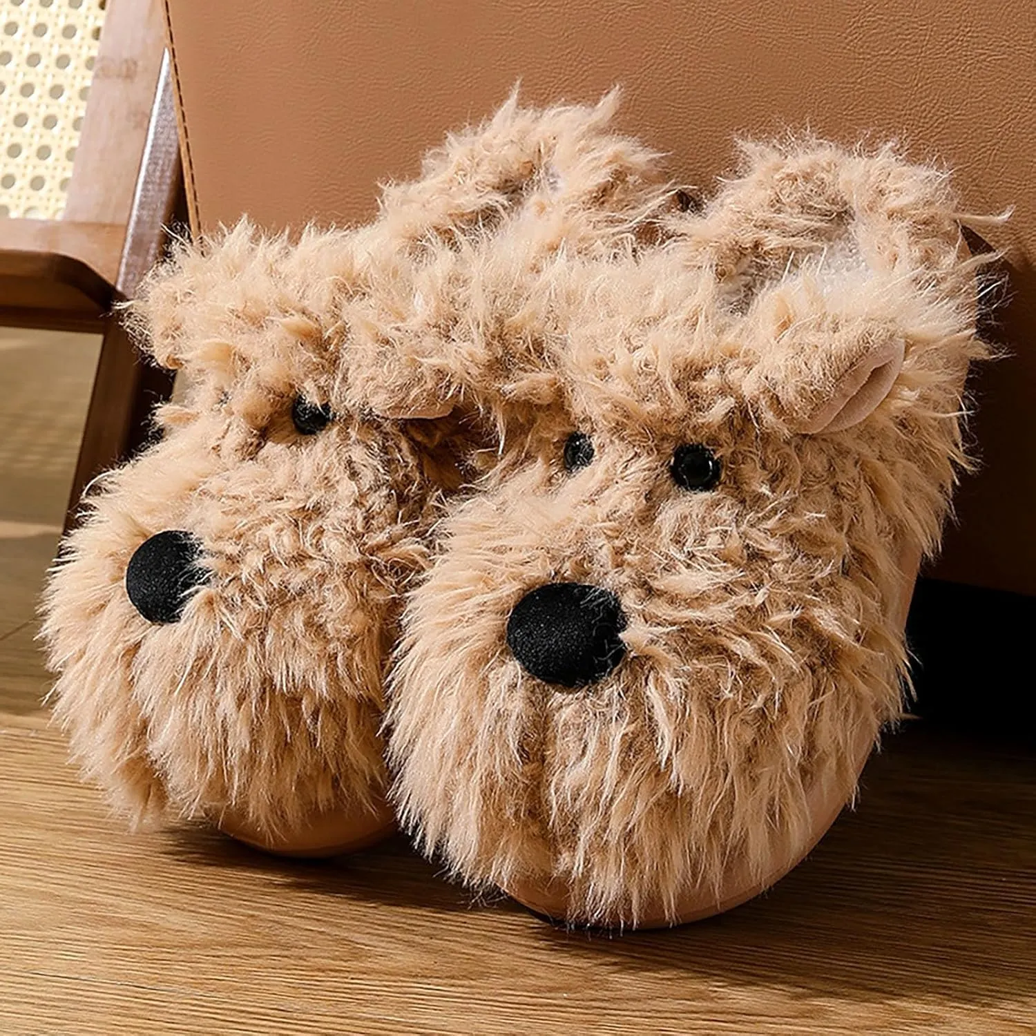 Bunny Animal Slippers for Women and Men Cute Bow Fuzzy Fluffy Comfy Funny Furry Rabbit House Slipper for Indoor Outdoor