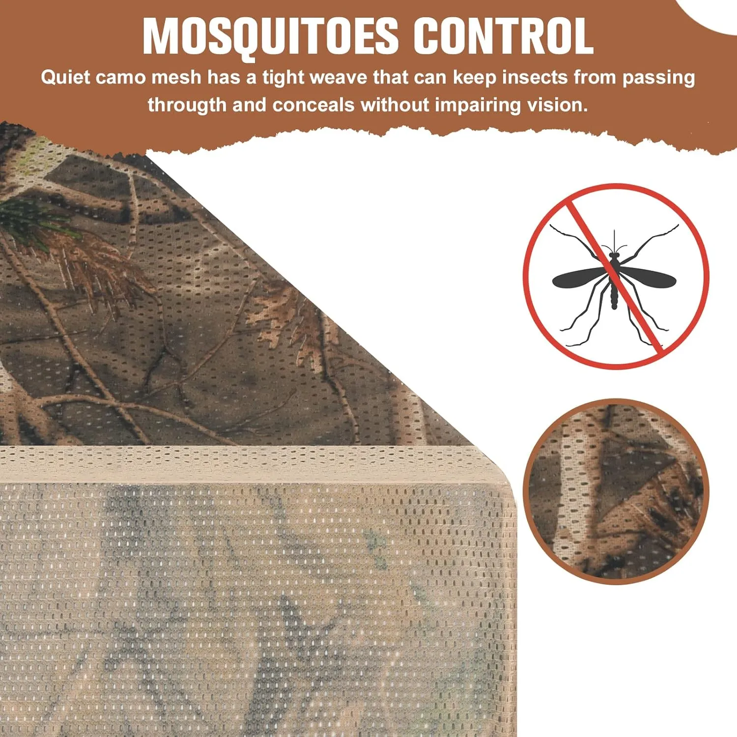Camo Netting, Camouflage Netting, Quiet Mesh Sunshade, Fence Canopy Nets, See Through, Lightweight, Great for Concealment, Hunting, Shooting, Tree Stand, Car Cover, Photography, Decoration